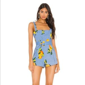 PRIVACY PLEASE SIMONE ROMPER IN SKY BLUE CITRUS